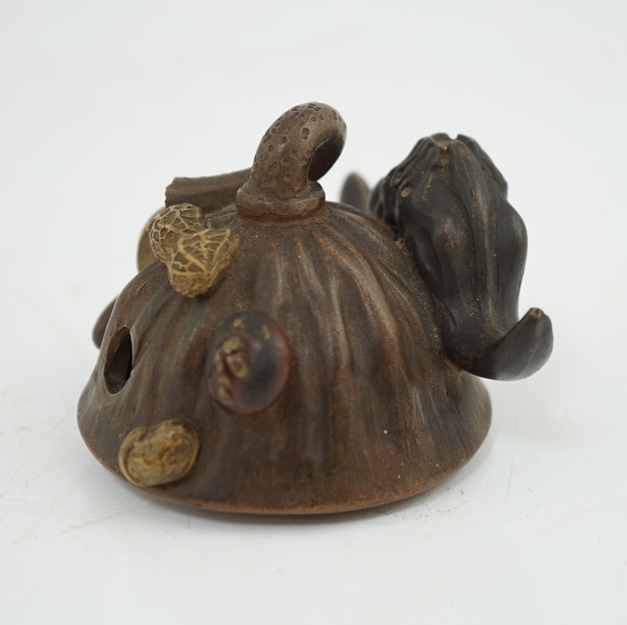A Chinese Yixing 'lotus' water dropper, late 19th/early 20th century, small area repaired